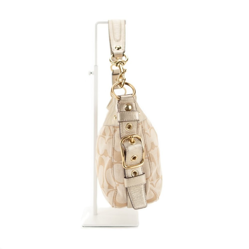 COACH Zoe Canvas Signature C Buckle Hobo Shoulder Handbag - H0868-12657 - Picture 5 of 16